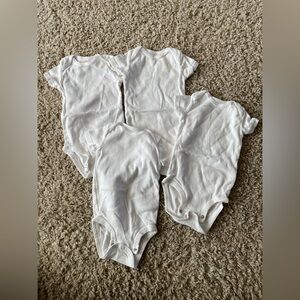 Carters white short sleeve baby onesies - 3-6 month size infant onesie